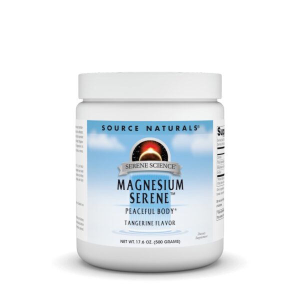 Envase de polvo de magnesio Source Naturals Serene sabor mandarina