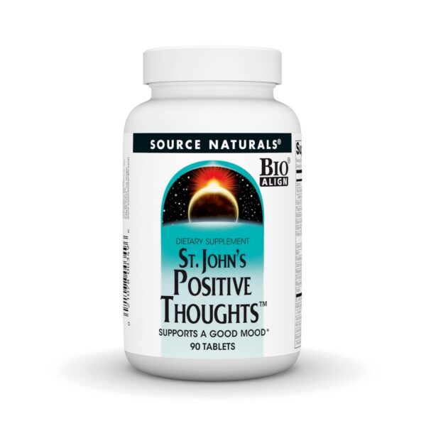 Frente de la etiqueta Source Naturals St. John's Positive Thoughts
