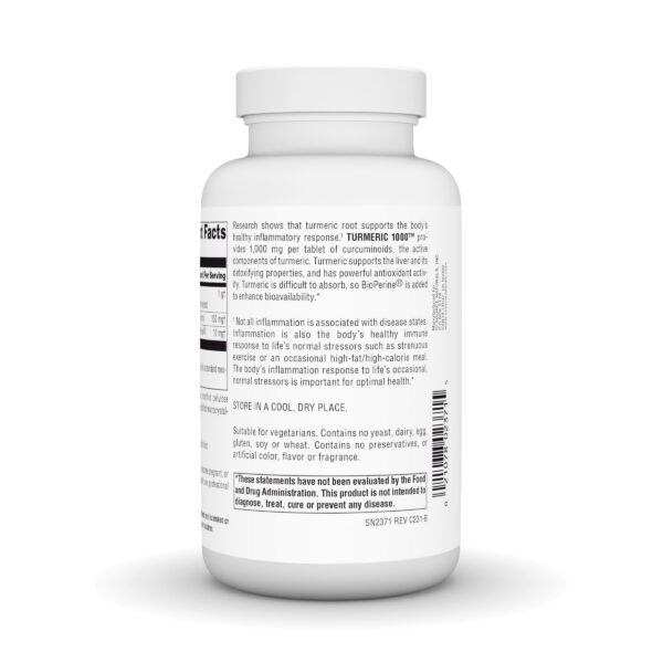 Suplemento Source Naturals cúrcuma envase y etiqueta en español