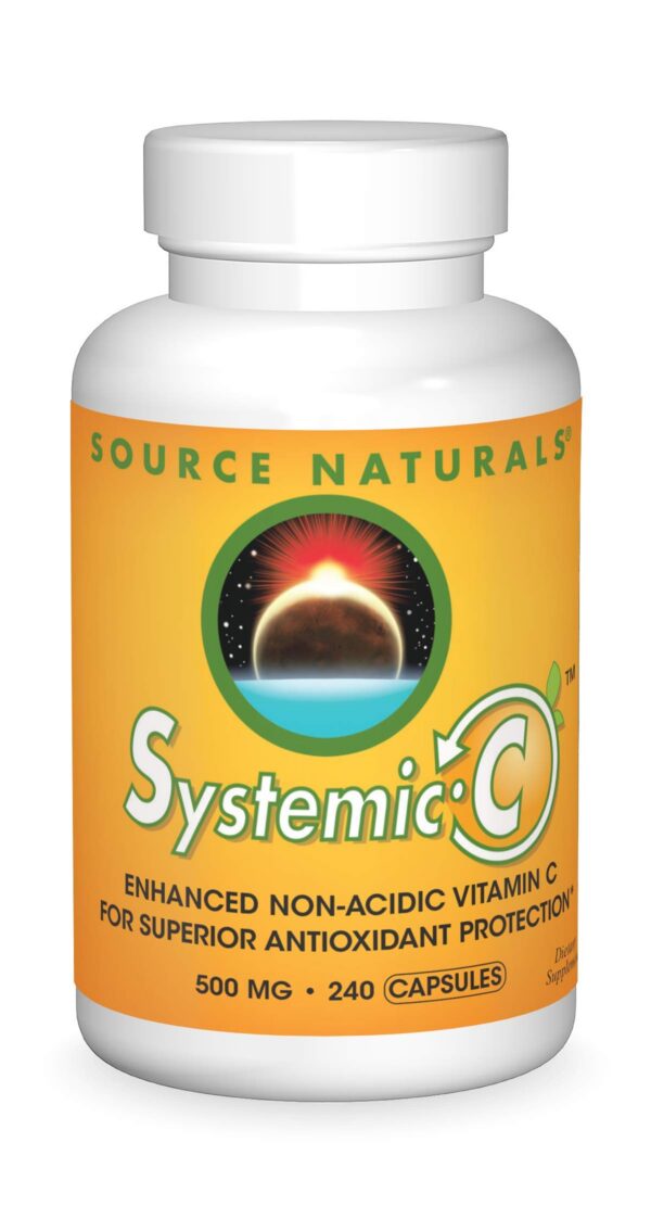 Frontal de la botella Source Naturals Systemic C