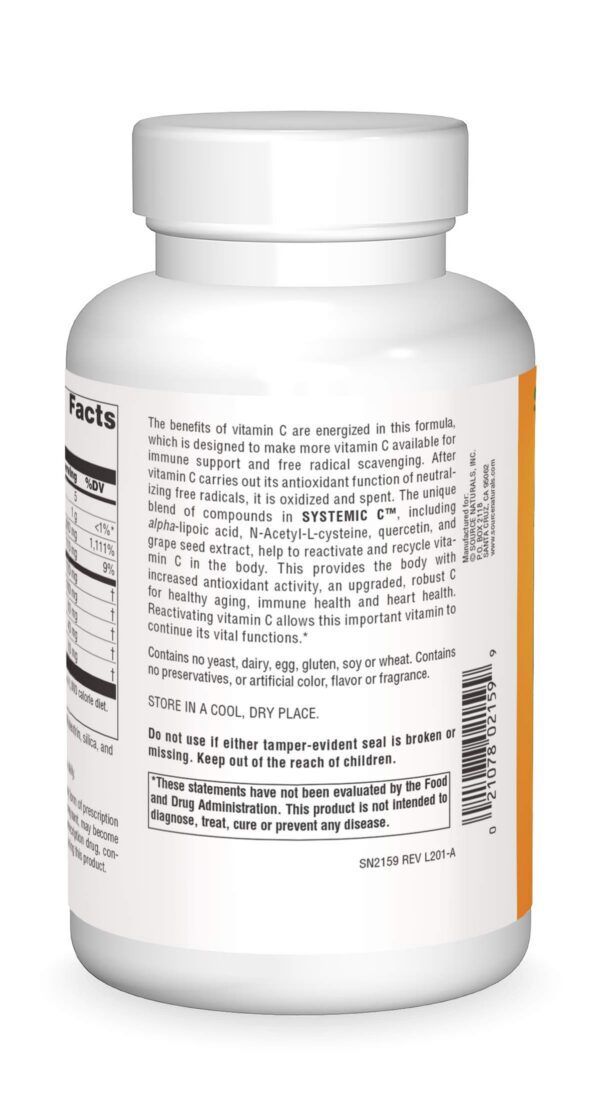 Etiqueta de Source Naturals Systemic C