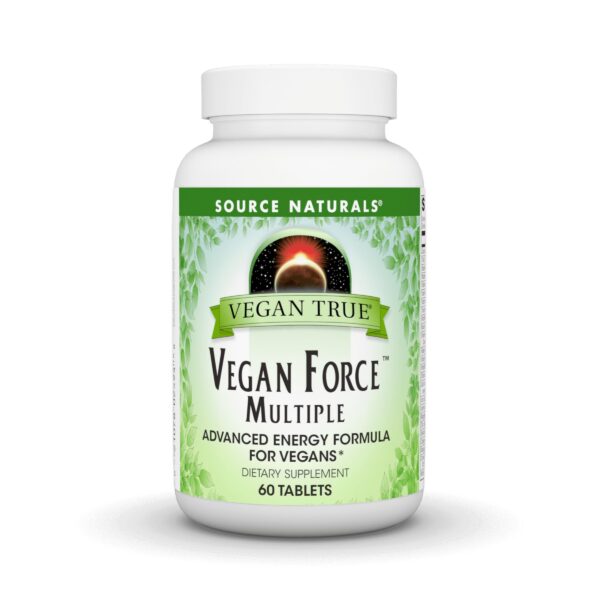 Etiqueta frontal de Source Naturals Vegan True