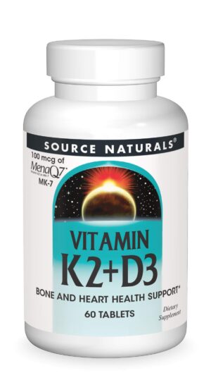Tabletas Source Naturals K2+D3 - etiqueta