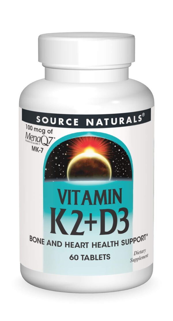 Tabletas Source Naturals K2+D3 - etiqueta