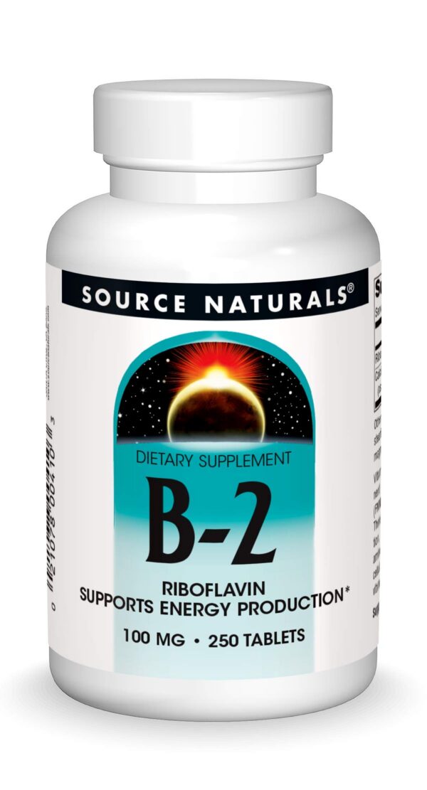 Frasco de Source Naturals Vitamina B-2 Riboflavina 100 mg