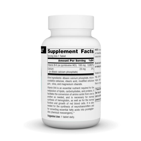 Etiqueta frontal Source Naturals Vitamina B-6 100 mg