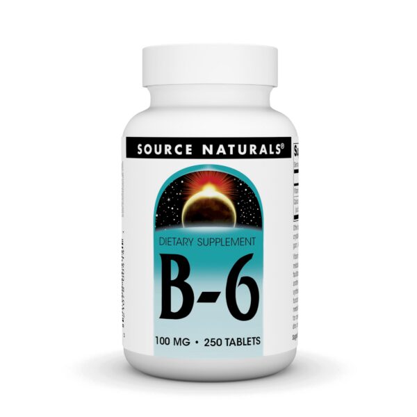Frasco Source Naturals Vitamina B-6 100 mg – 250 tabletas