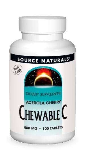 Version 1.0.0 Source Naturals Vitamina C masticable Acerola 500 mg frasco frontal