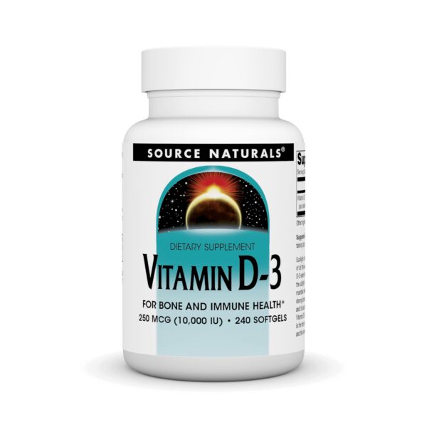 Source Naturals Vitamina D-3 etiqueta frontal
