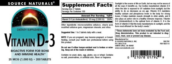 Frasco Source Naturals vista lateral