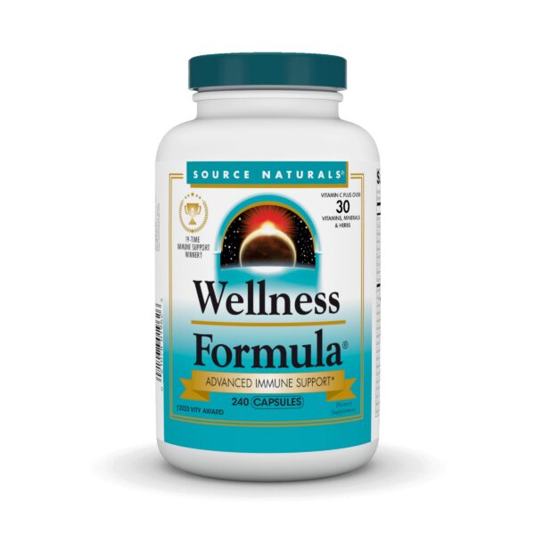 Frente de la botella Source Naturals Wellness Formula