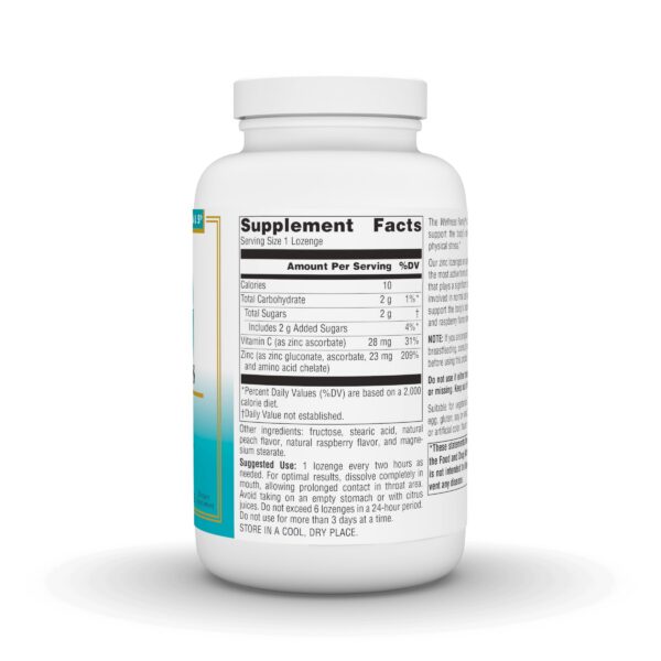 Etiqueta zinc lozenges 120 pastillas