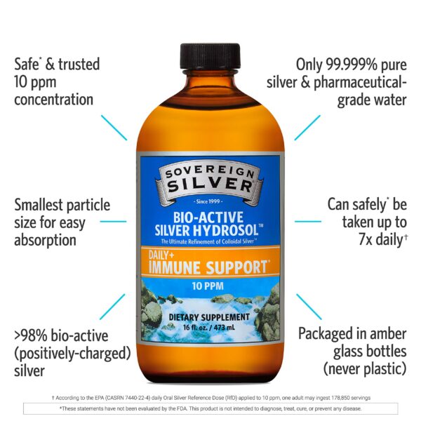 Frasco de vidrio ámbar Sovereign Silver 16 oz