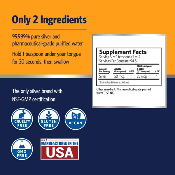 Version 1.0.0 Sovereign Silver frasco y etiqueta