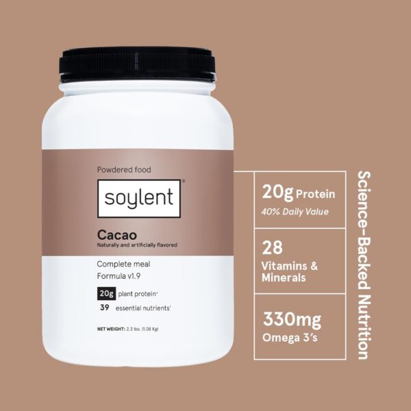 Etiqueta frontal de Soylent nutricion
