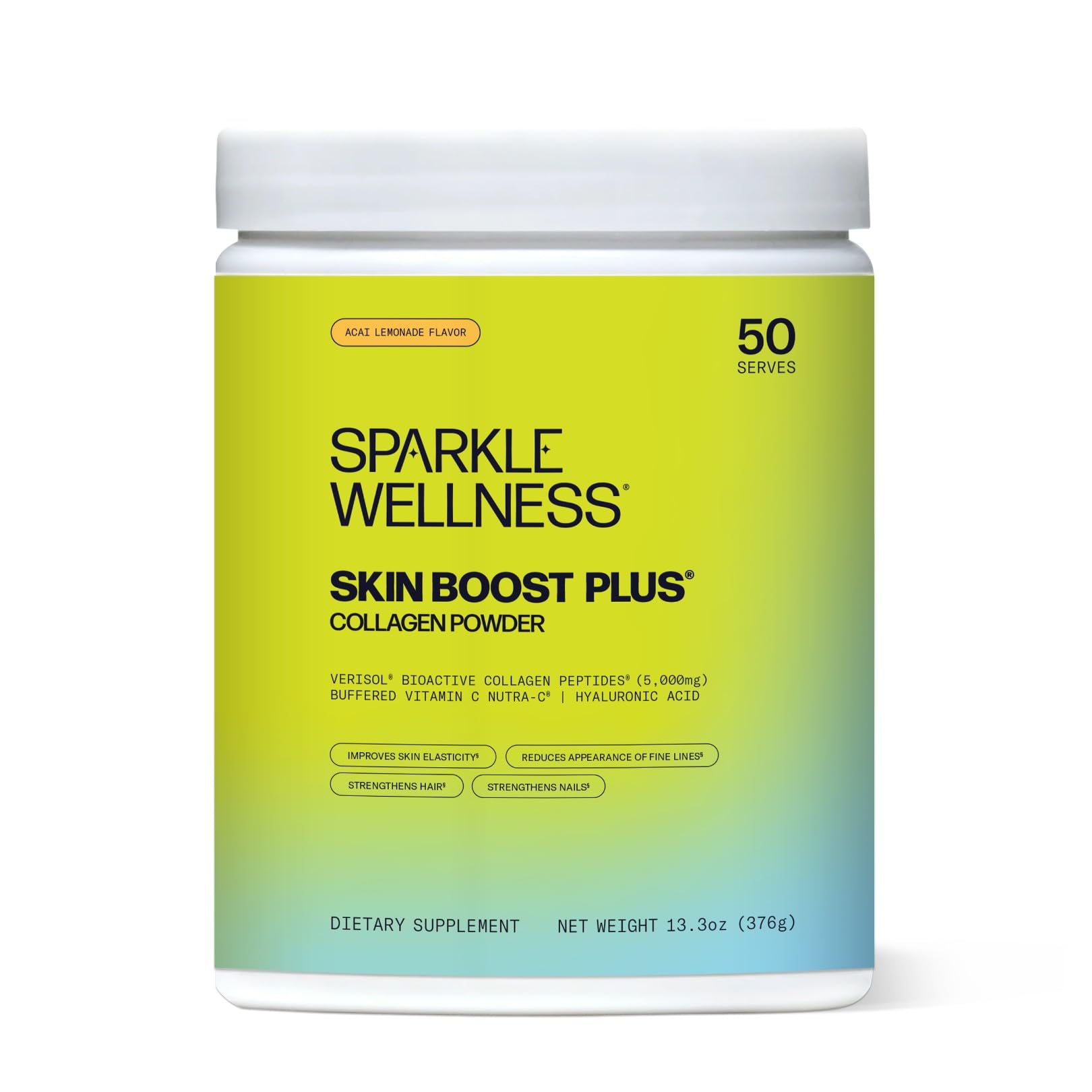 Sparkle Wellness VERISOL Hydrolyzed Collagen with Vitamin C, Acai Lemonade