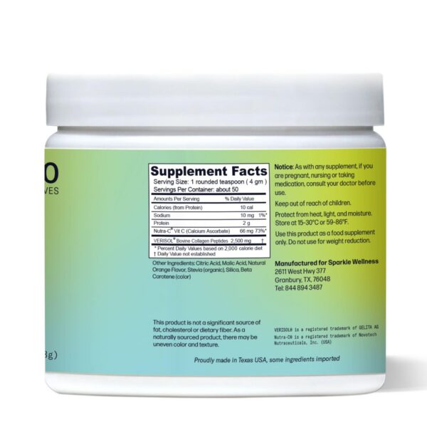 Etiqueta frontal VERISOL colágeno hidrolizado