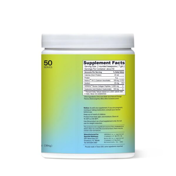 Etiqueta del producto VERISOL Sparkle Wellness