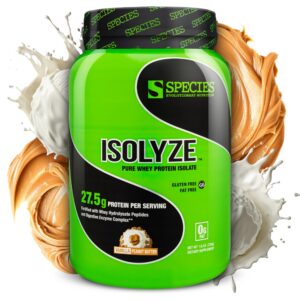 Frente de etiqueta Species Nutrition Isolyze Whey Protein