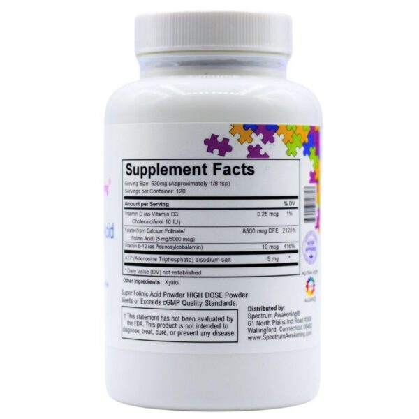Spectrum Awakening Folinic Acid Powder bottle and label