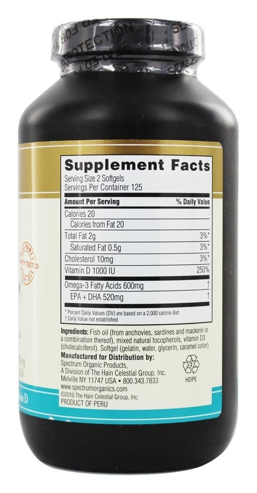 Spectrum Essentials Aceite de Pescado etiqueta interior