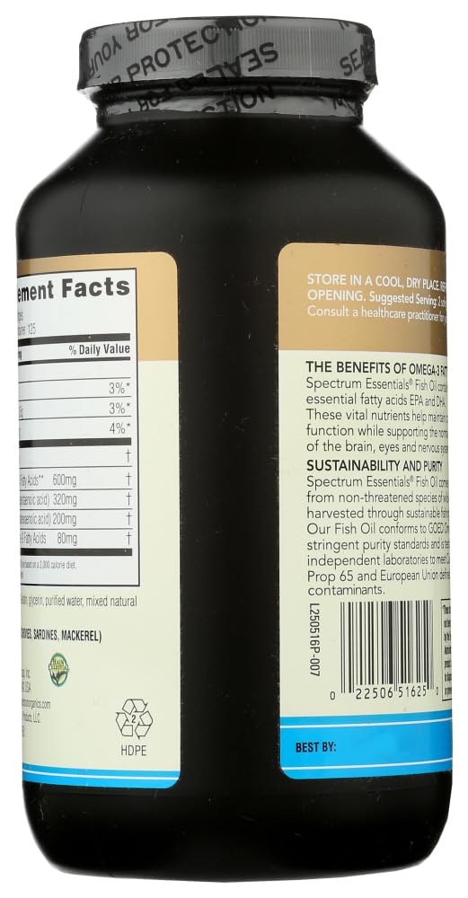 Envase de Spectrum Essentials Fish Oil Softgels