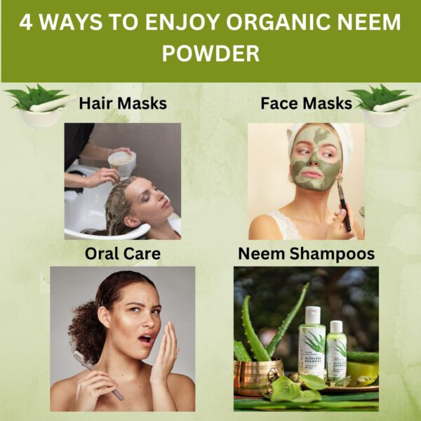 Detalle de polvo de neem verde SPICY ORGANIC