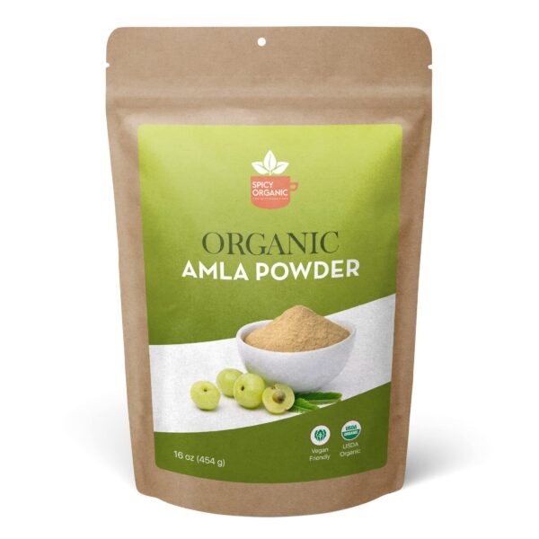 SPICY ORGANIC Polvo de Amla orgánico para cabello y bebidas