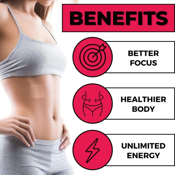 Parche aplicado en piel, transparente