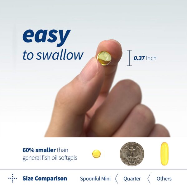 Frontal del frasco Spoonful Omega 3 mini etiqueta lateral