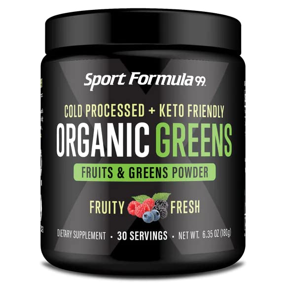 Sport Formula 99 polvo orgánico greens superalimentos en vaso