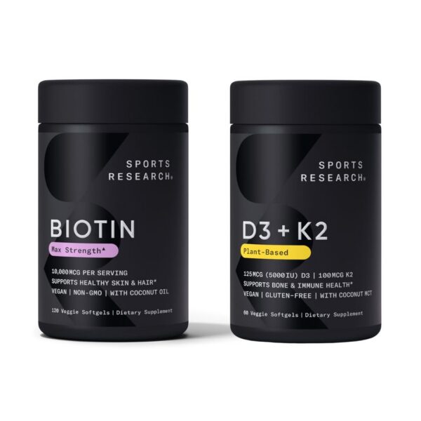 Version 1.0.0 Paquete de biotina y vitaminas D3 K2 de Sports Research