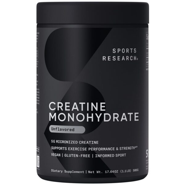 Sports Research Creatine Monohydrate frontal del envase