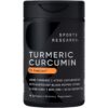 Frasco de Sports Research Cúrcuma Curcumina 500mg 60 softgels