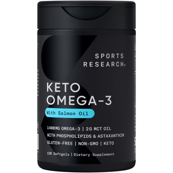 Frontal del frasco Sports Research Keto Omega Fish Oil