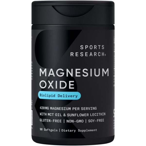 Sports Research Magnesium Oxide bottle front