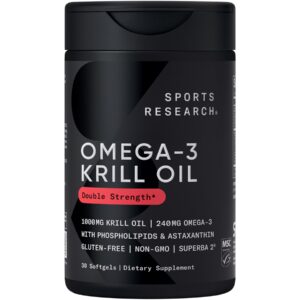 Sports Research Omega-3 Krill Oil bottle front view