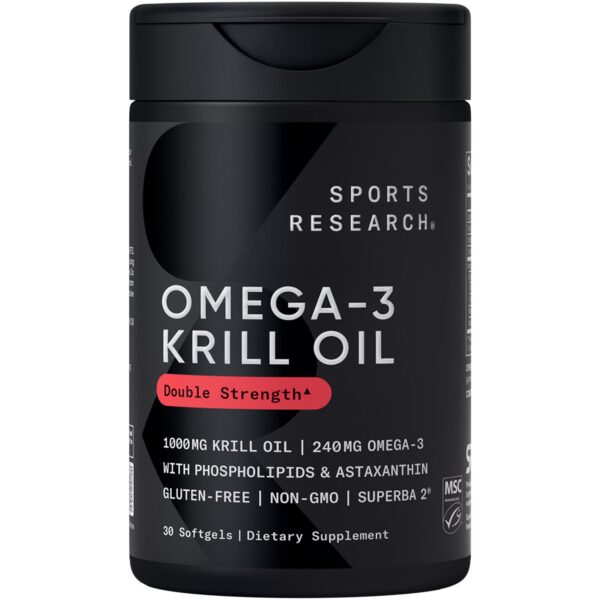 Sports Research Omega-3 Krill Oil bottle front view