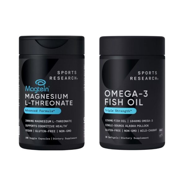 Frasco frontal Sports Research Omega-3 pack