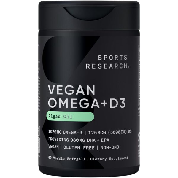 Frasco de Sports Research Omega-3 vegano