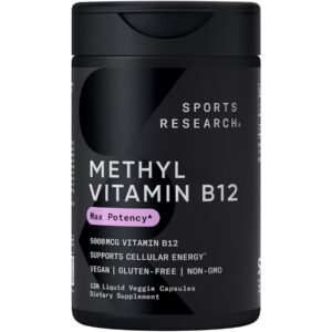 Sports Research Vitamina B12 metilcobalamina frasco