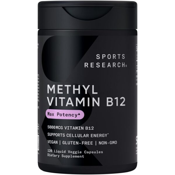 Sports Research Vitamina B12 metilcobalamina frasco