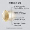 Sports Research Vitamina D3 2000 UI lateral del envase
