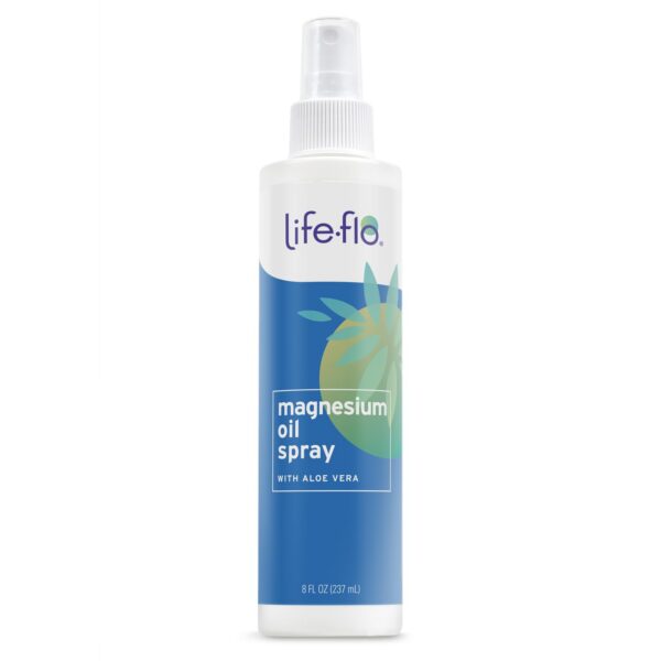 Version 1.0.0 Spray de aceite de magnesio Life-flo con aloe vera en botella