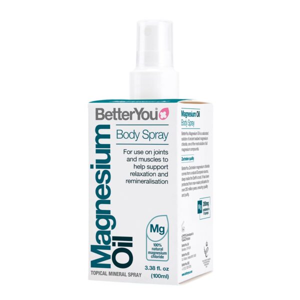 Spray corporal BetterYou magnesio absorción rápida piel