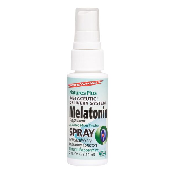 Version 1.0.0 Spray de melatonina Natures Plus con sabor a menta natural