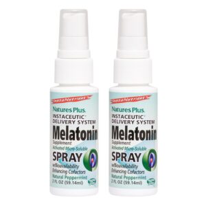 Spray melatonina sabor menta Natures Plus paquete doble 2 onzas