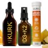 Spray oral de vitamina D3 K2 Kurk para uso fácil y rápido