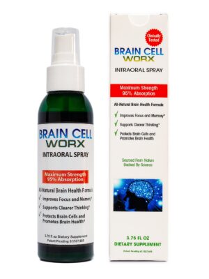 Spray sublingual potenciador cerebral Brain Cell Worx botella verde