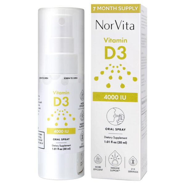 Spray vitamina D3 NorVita botella frontal 4000 UI